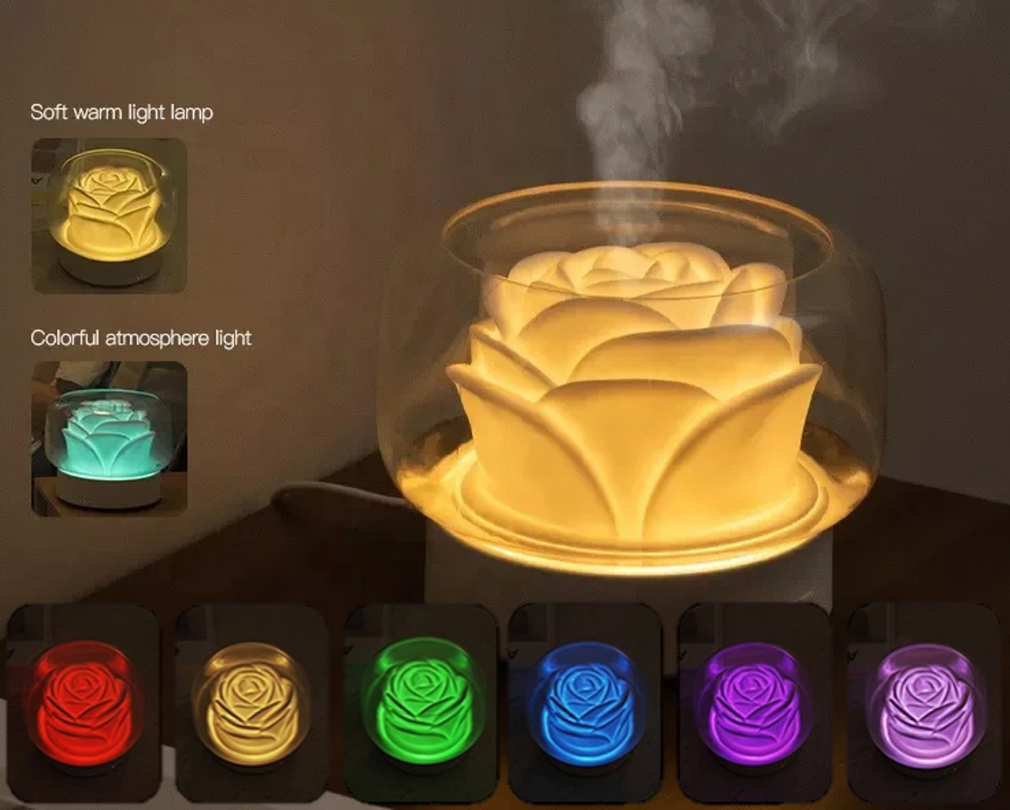 PetalGlow Aroma Diffuser & Humidifier
