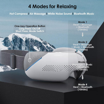 Cordless Eye Massager with Air Massage, Heat & Music