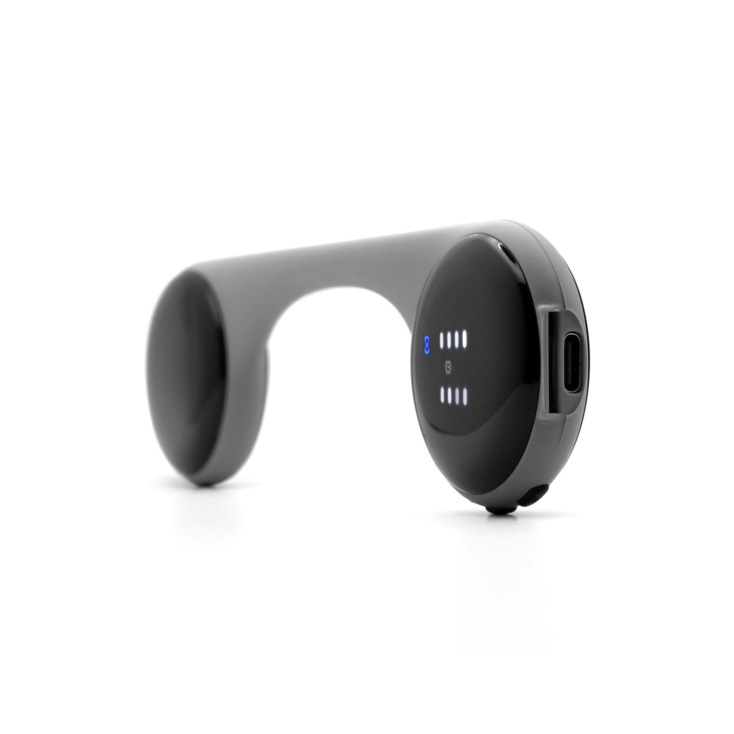 Angled view of Reztful Noctune under pillow bone conduction Bluetooth speaker in Gray 