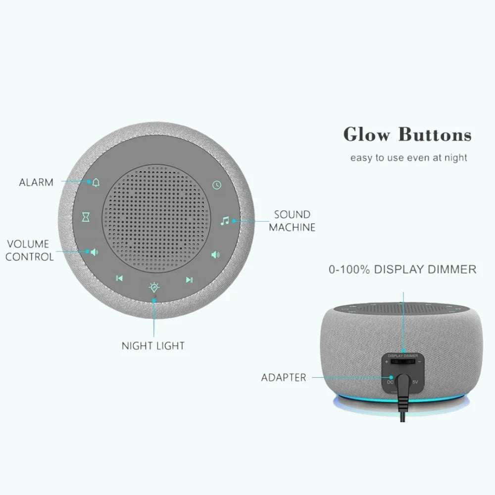 3-in-1 Noise Machine Alarm Clock with Nightlight