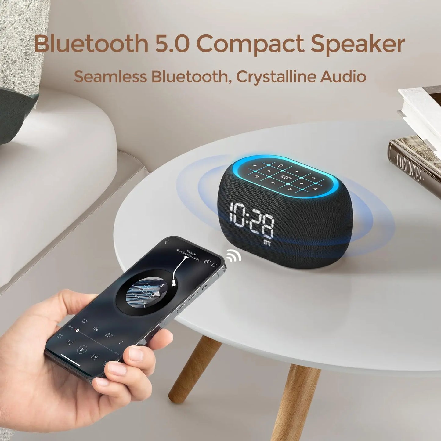 4-in-1 Noise Machine Alarm Clock with Bluetooth & Nightlight