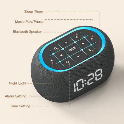 4-in-1 Noise Machine Alarm Clock with Bluetooth & Nightlight
