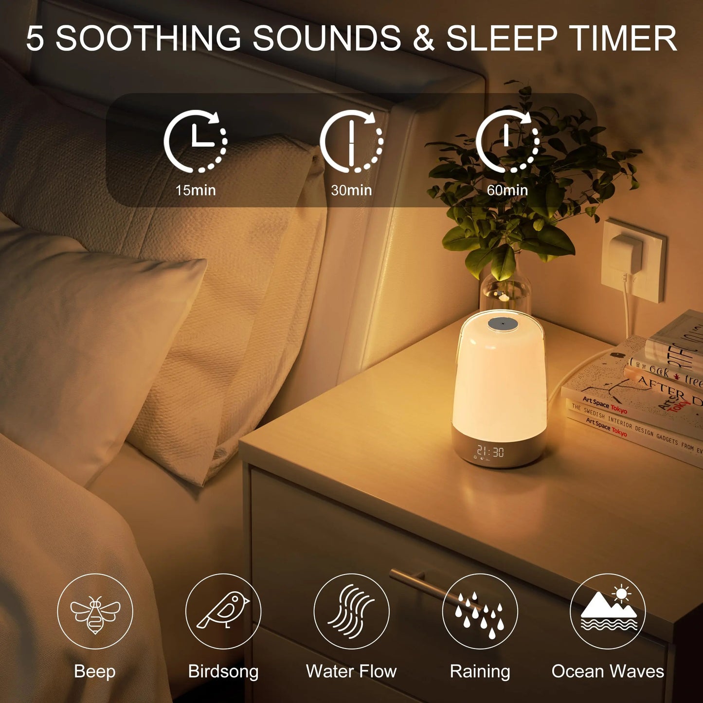 Sunrise Alarm Clock with Dimmable Nightlight